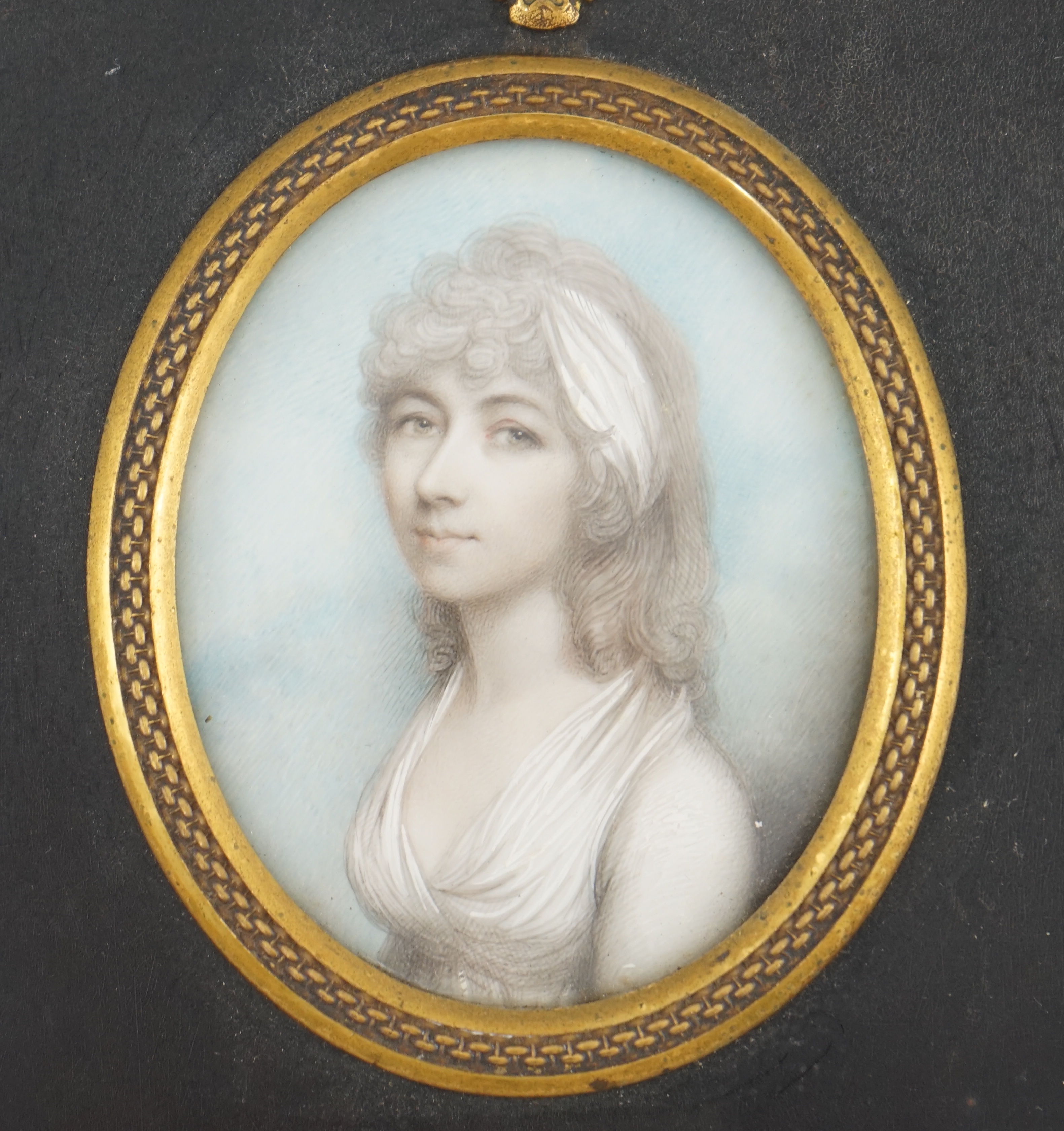Andrew Plimer (1763-1837), Portrait miniature of Lady Harriet Silvester, watercolour on ivory, 7.3 x 6cm. CITES Submission reference YATL7XKD